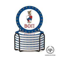 Beta Theta Pi Absorbent Ceramic Coasters with Holder (Set of 8)