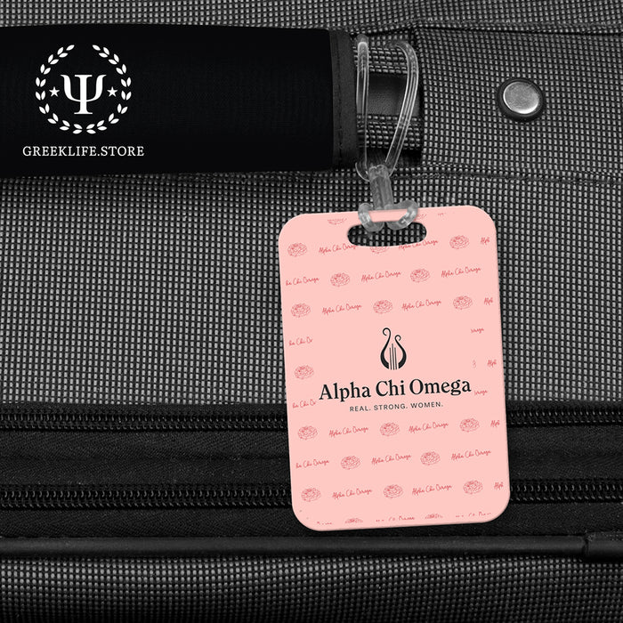 Alpha Chi Omega Luggage Bag Tag (Rectangular)