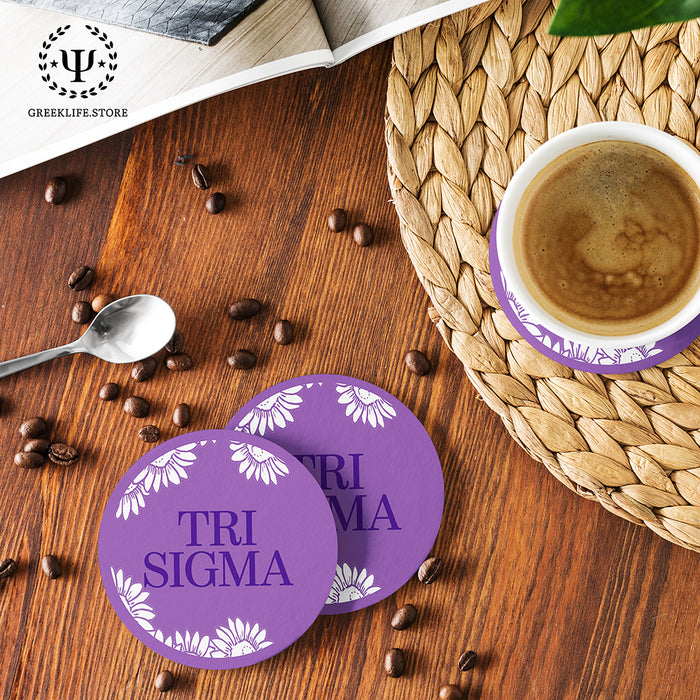 Sigma Sigma Sigma Beverage coaster round (Set of 4)