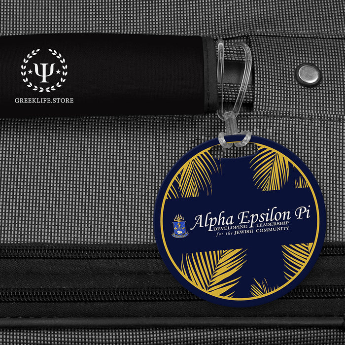 Alpha Epsilon Pi Luggage Bag Tag (round)
