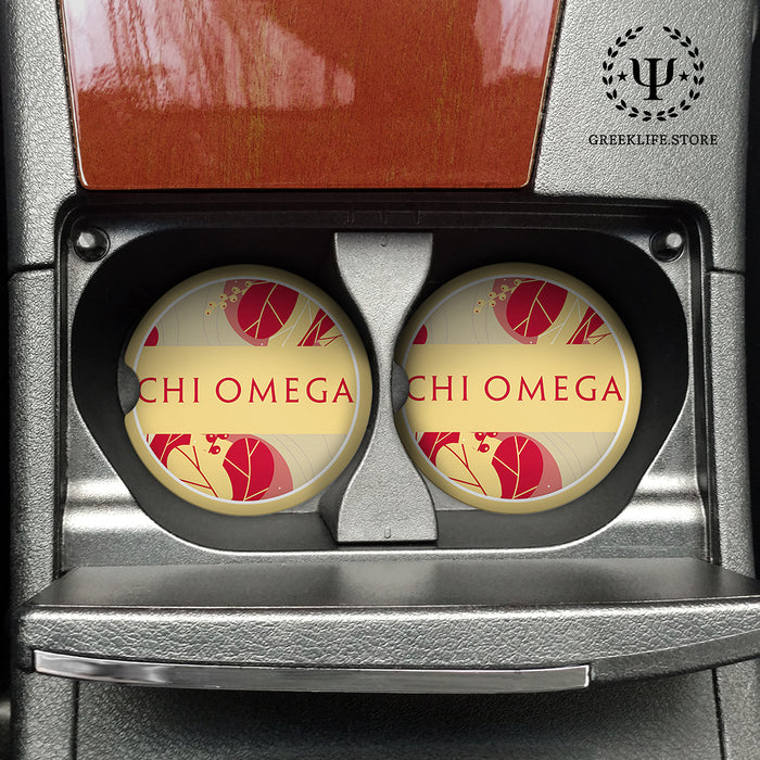 Chi Omega Car Cup Holder Coaster (Set of 2)