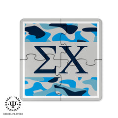 Sigma Chi Absorbent Ceramic Coasters with Holder (Set of 8)
