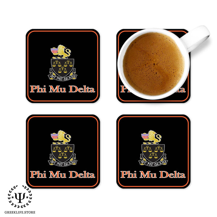Phi Mu Delta Beverage Coasters Square (Set of 4) - greeklife.store