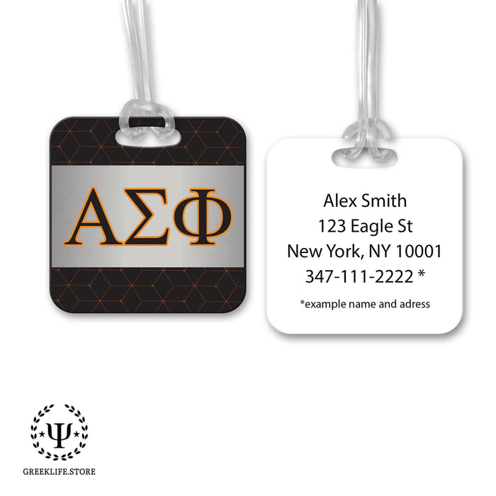 Alpha Sigma Phi Luggage Bag Tag (square) - greeklife.store