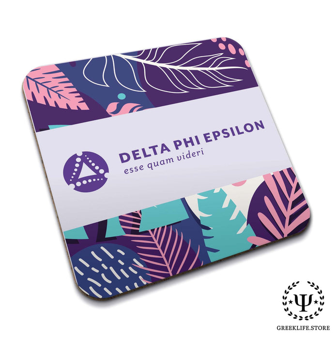 Delta Phi Epsilon Beverage Coasters Square (Set of 4) - greeklife.store