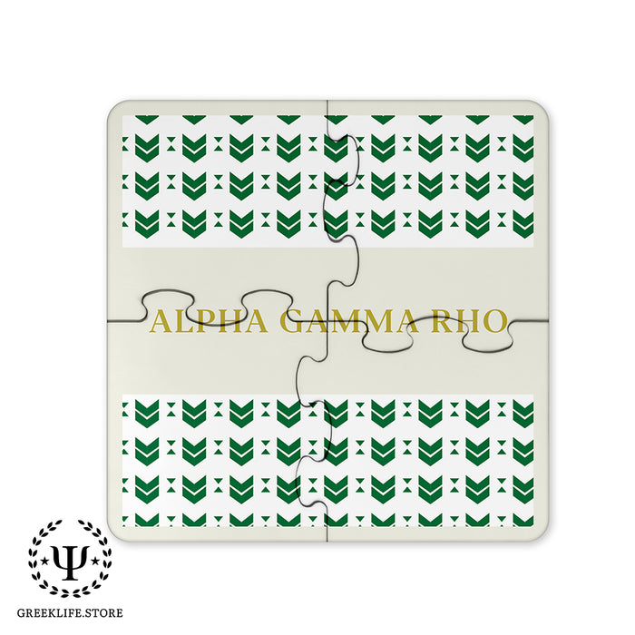 Alpha Gamma Rho Beverage Jigsaw Puzzle Coasters Square (Set of 4)