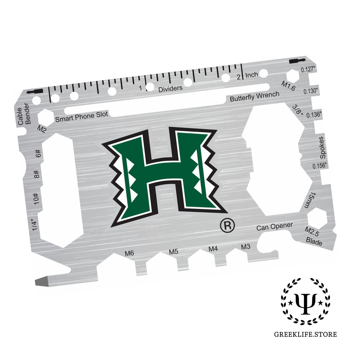 University of Hawaii MANOA 46-in-1 Pocket Multi-Tool Card — GreekLife.Store