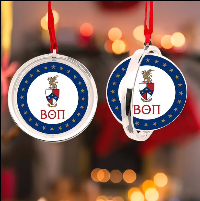 Beta Theta Pi Christmas Reversible Flat Round Ornament