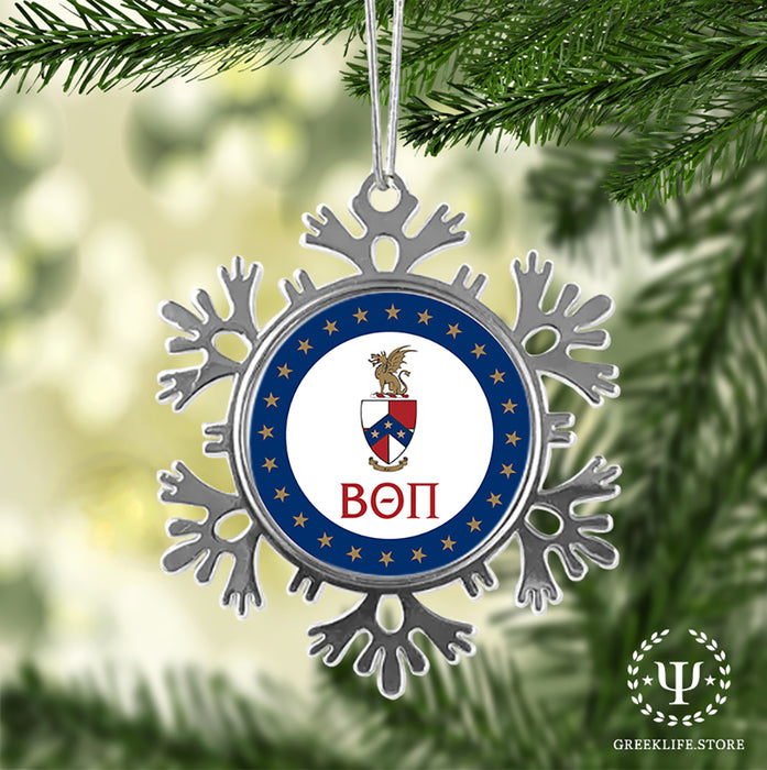 Beta Theta Pi Christmas Ornament - Snowflake Metal