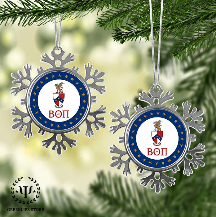 Beta Theta Pi Christmas Ornament - Snowflake Metal
