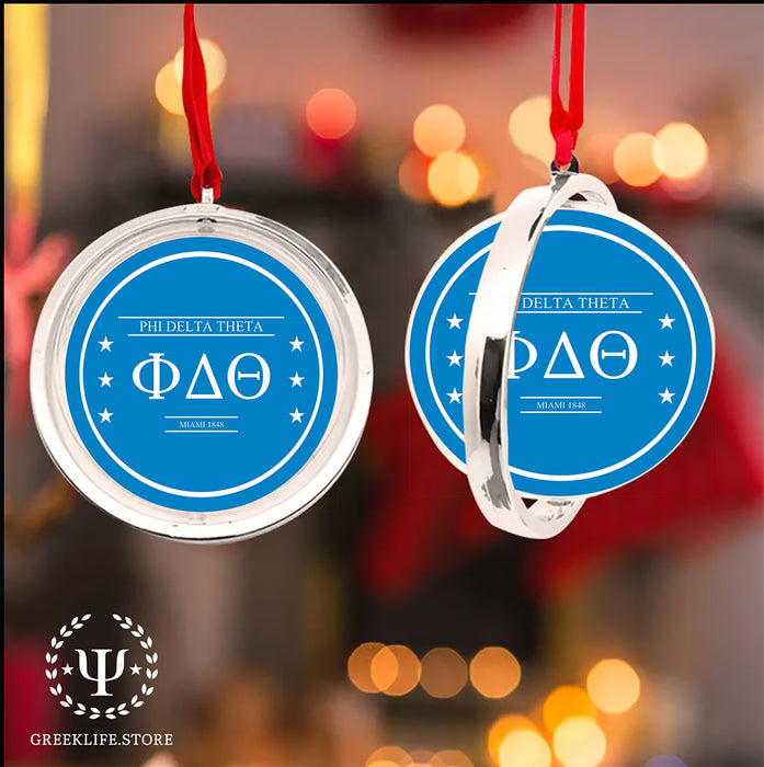 Phi Delta Theta Christmas Reversible Flat Round Ornament
