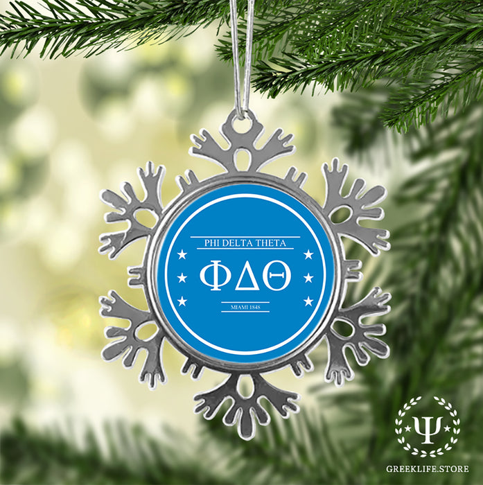 Phi Delta Theta Christmas Ornament - Snowflake Metal
