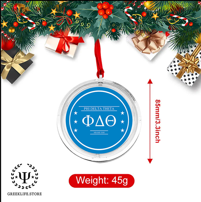 Phi Delta Theta Christmas Reversible Flat Round Ornament