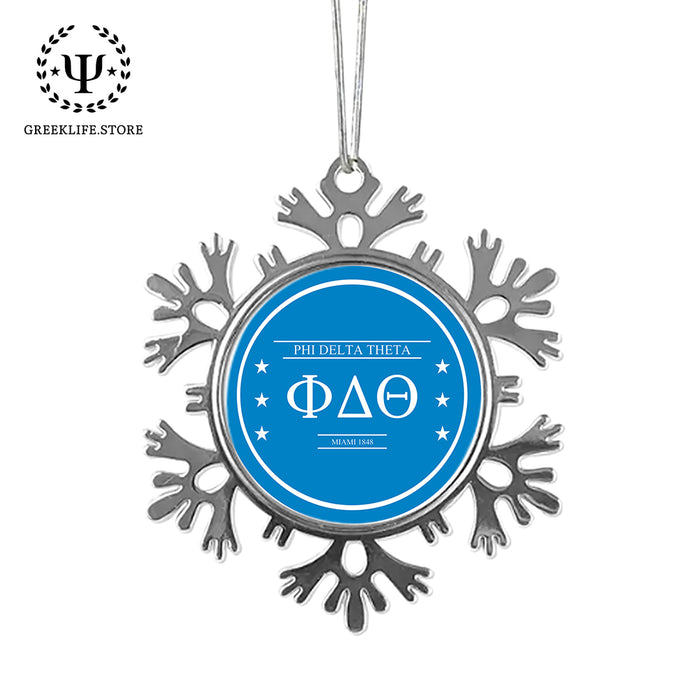 Phi Delta Theta Christmas Ornament - Snowflake Metal