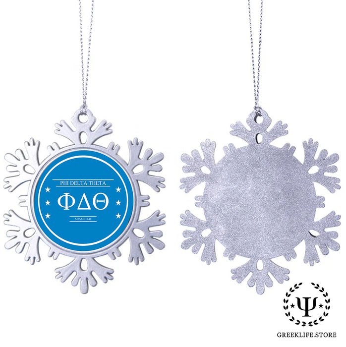 Phi Delta Theta Christmas Ornament - Snowflake Metal