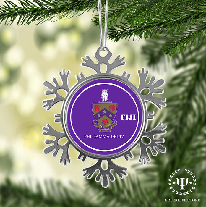 Phi Gamma Delta Christmas Ornament - Snowflake Metal