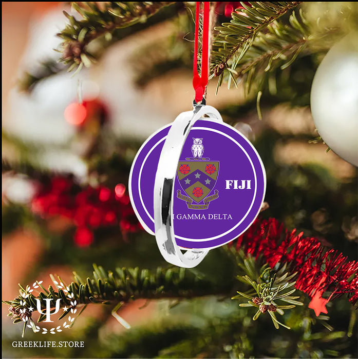 Phi Gamma Delta Christmas Reversible Flat Round Ornament