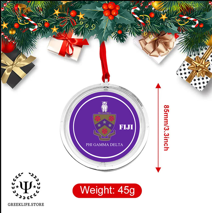 Phi Gamma Delta Christmas Reversible Flat Round Ornament
