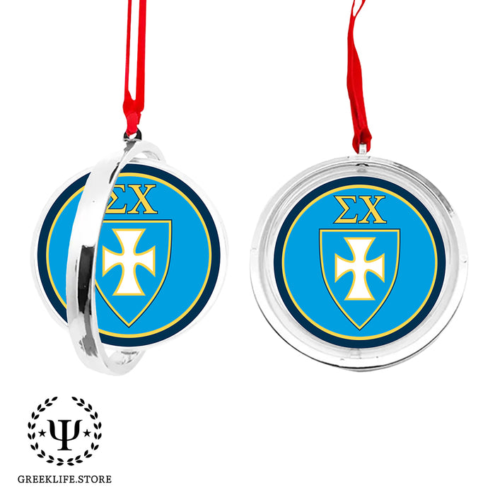 Sigma Chi Christmas Reversible Flat Round Ornament