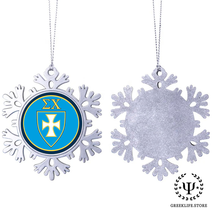 Sigma Chi Christmas Ornament - Snowflake Metal