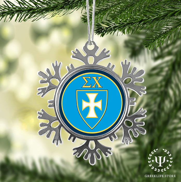 Sigma Chi Christmas Ornament - Snowflake Metal