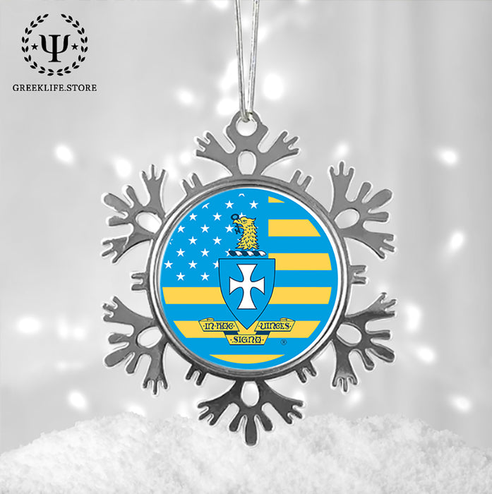 Sigma Chi Christmas Ornament - Snowflake Metal