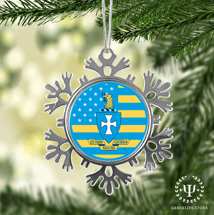 Sigma Chi Christmas Ornament - Snowflake Metal