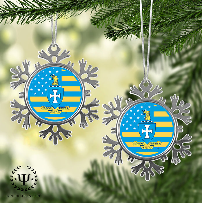 Sigma Chi Christmas Ornament - Snowflake Metal