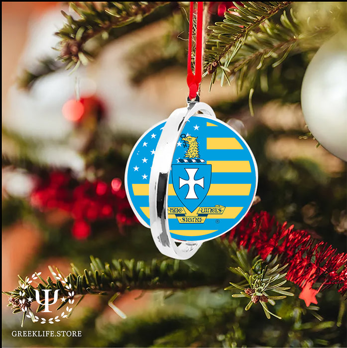 Sigma Chi Christmas Reversible Flat Round Ornament