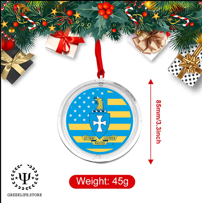 Sigma Chi Christmas Reversible Flat Round Ornament