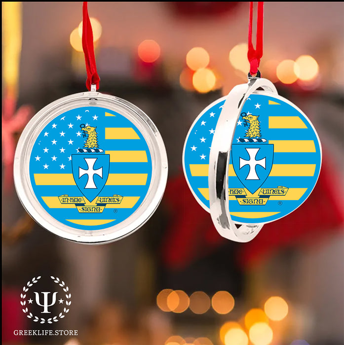 Sigma Chi Christmas Reversible Flat Round Ornament