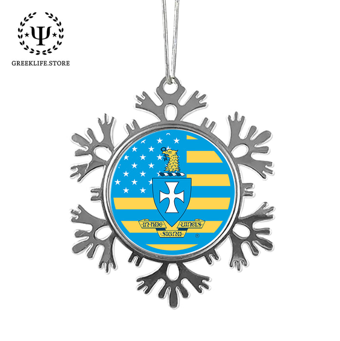 Sigma Chi Christmas Ornament - Snowflake Metal