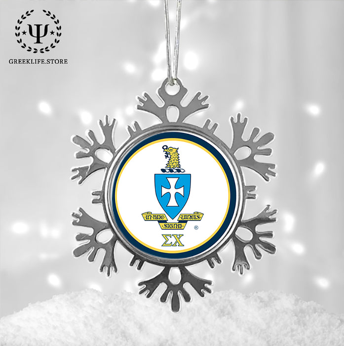 Sigma Chi Christmas Ornament - Snowflake Metal