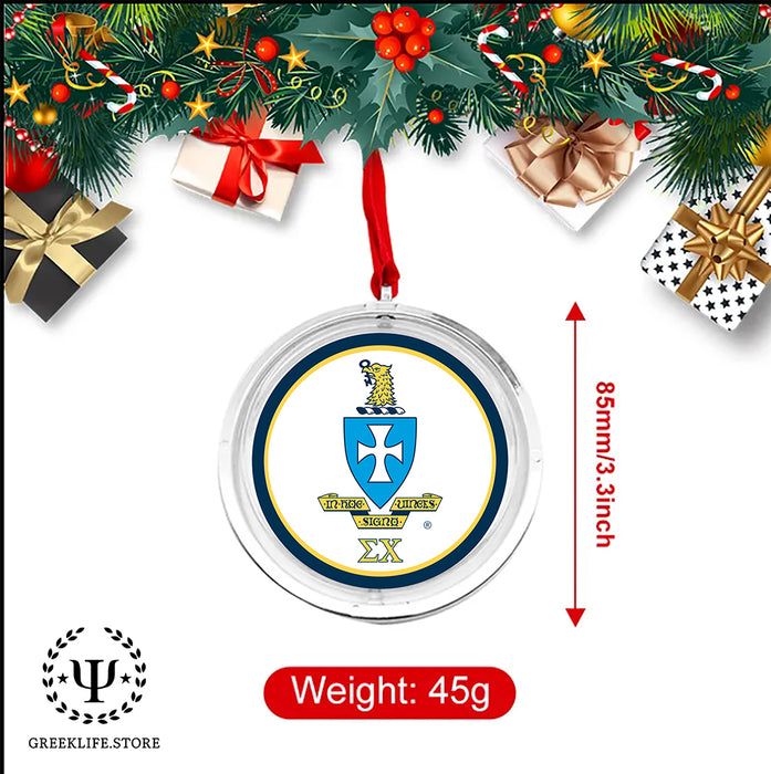 Sigma Chi Christmas Reversible Flat Round Ornament