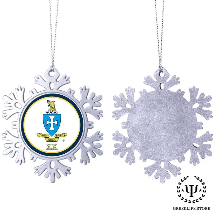 Sigma Chi Christmas Ornament - Snowflake Metal