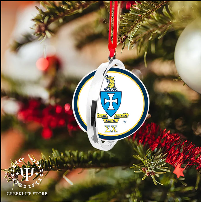 Sigma Chi Christmas Reversible Flat Round Ornament