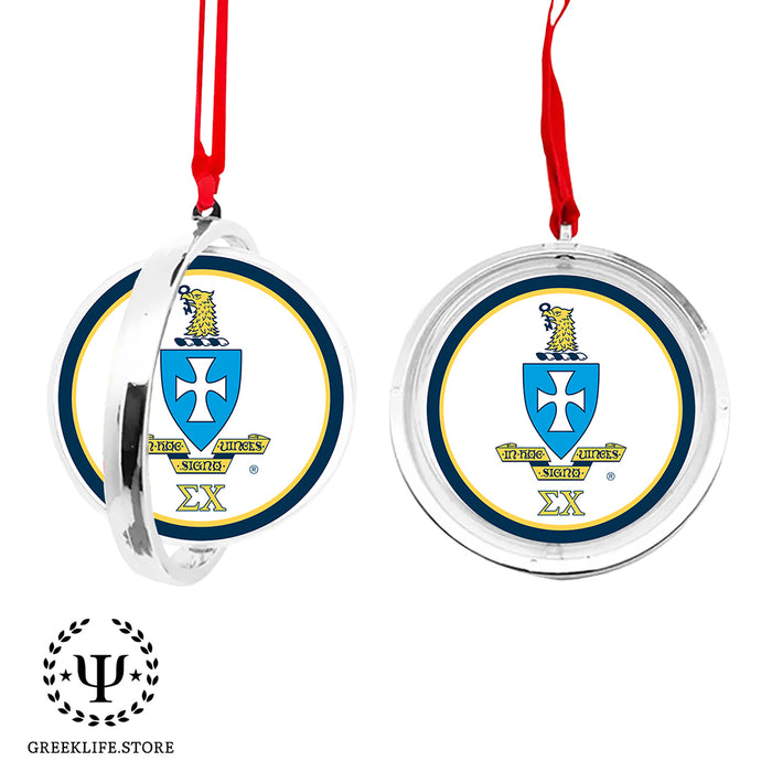Sigma Chi Christmas Reversible Flat Round Ornament