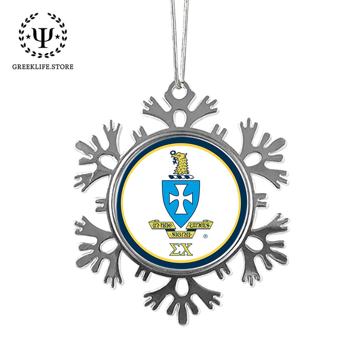 Sigma Chi Christmas Ornament - Snowflake Metal