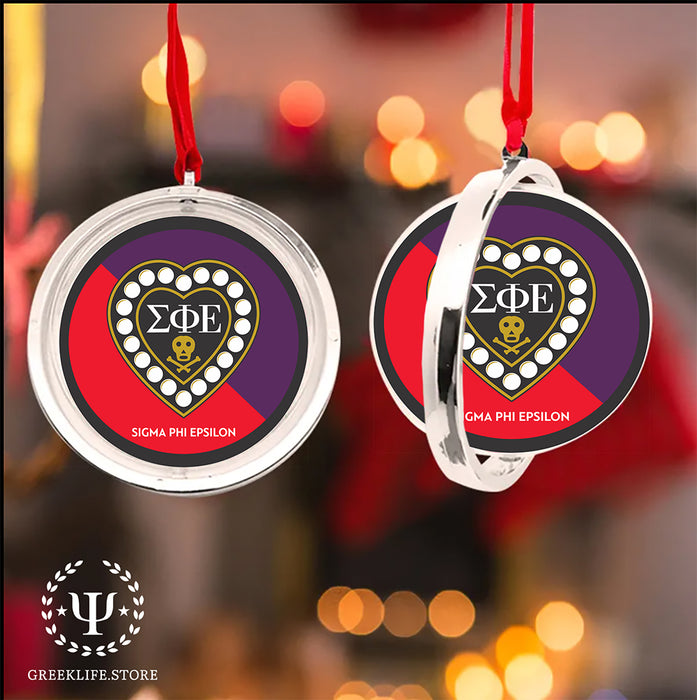Sigma Phi Epsilon Christmas Reversible Flat Round Ornament