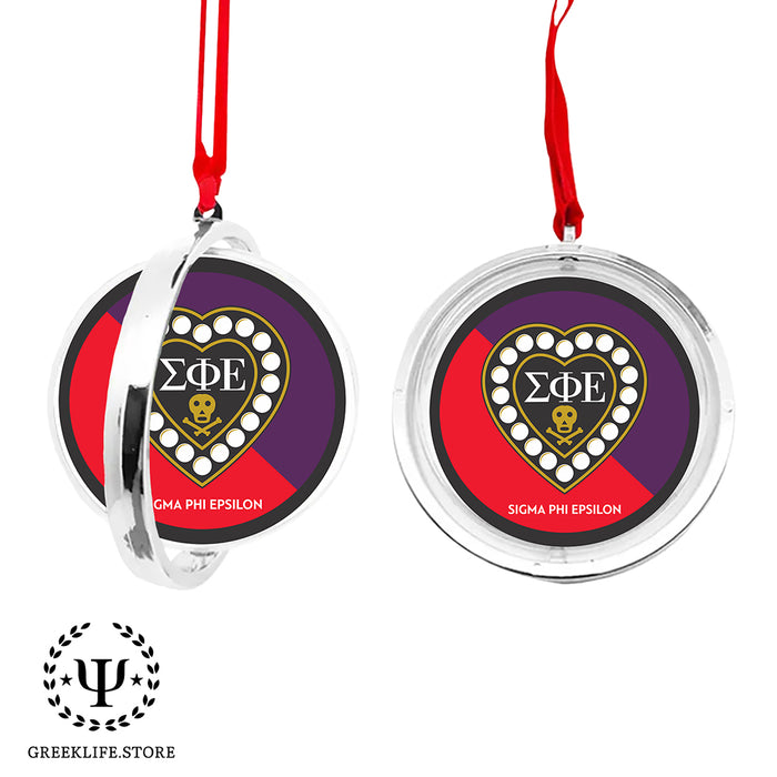 Sigma Phi Epsilon Christmas Reversible Flat Round Ornament