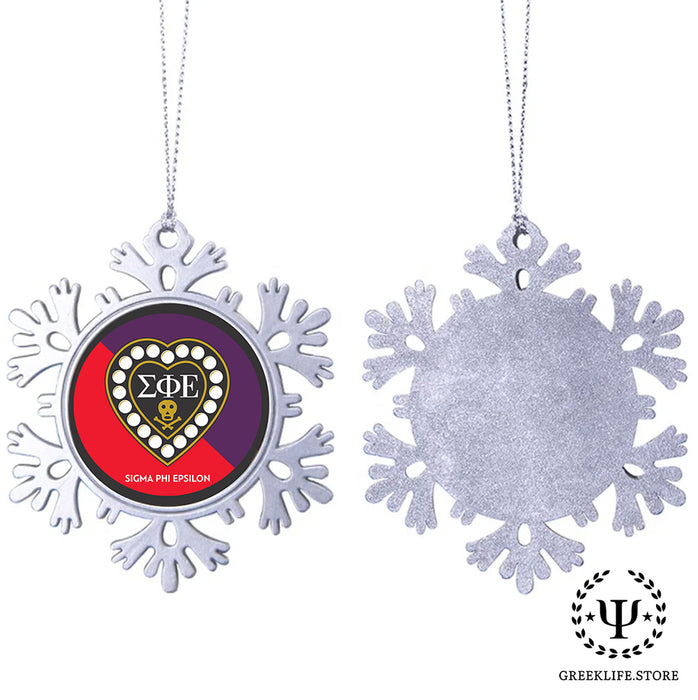 Sigma Phi Epsilon Christmas Ornament - Snowflake Metal