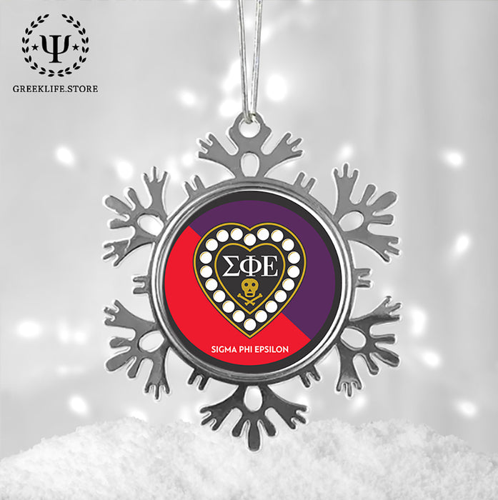 Sigma Phi Epsilon Christmas Ornament - Snowflake Metal