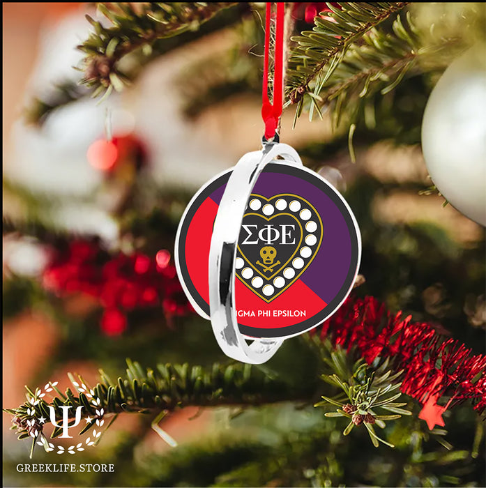 Sigma Phi Epsilon Christmas Reversible Flat Round Ornament