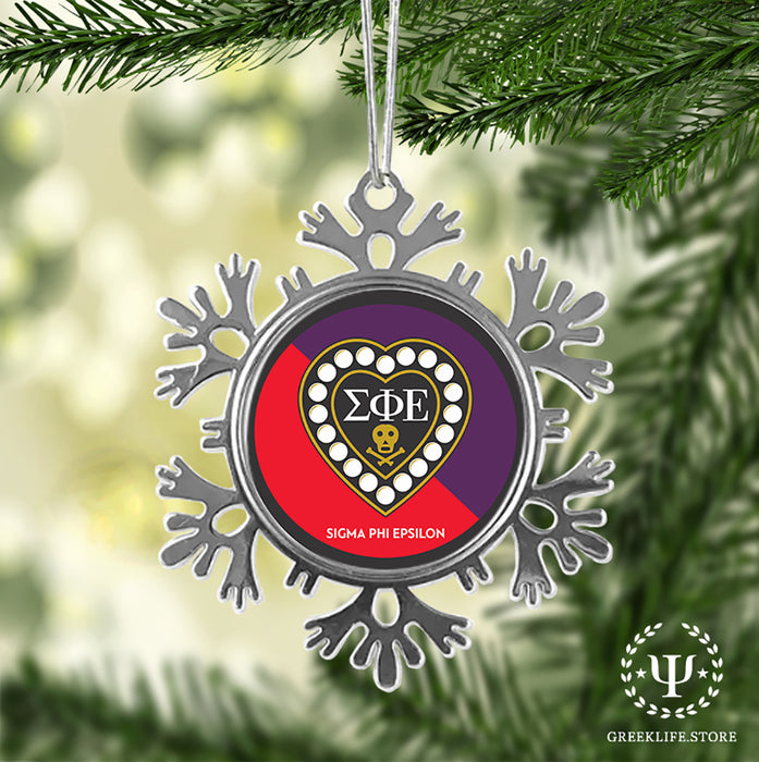 Sigma Phi Epsilon Christmas Ornament - Snowflake Metal