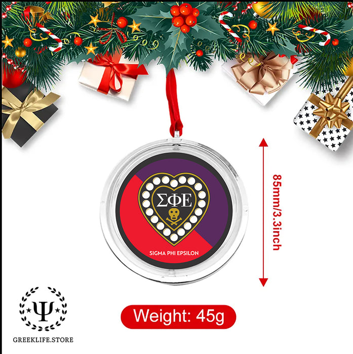 Sigma Phi Epsilon Christmas Reversible Flat Round Ornament