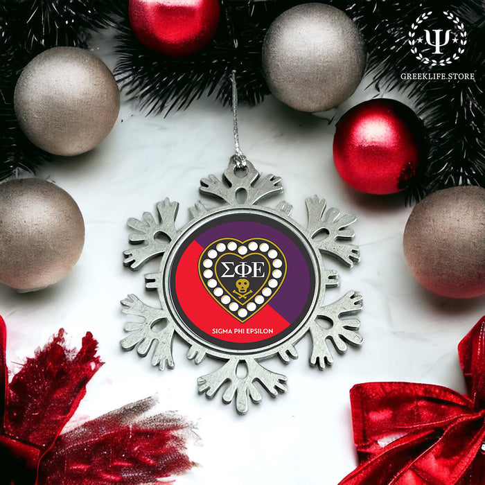 Sigma Phi Epsilon Christmas Ornament - Snowflake Metal