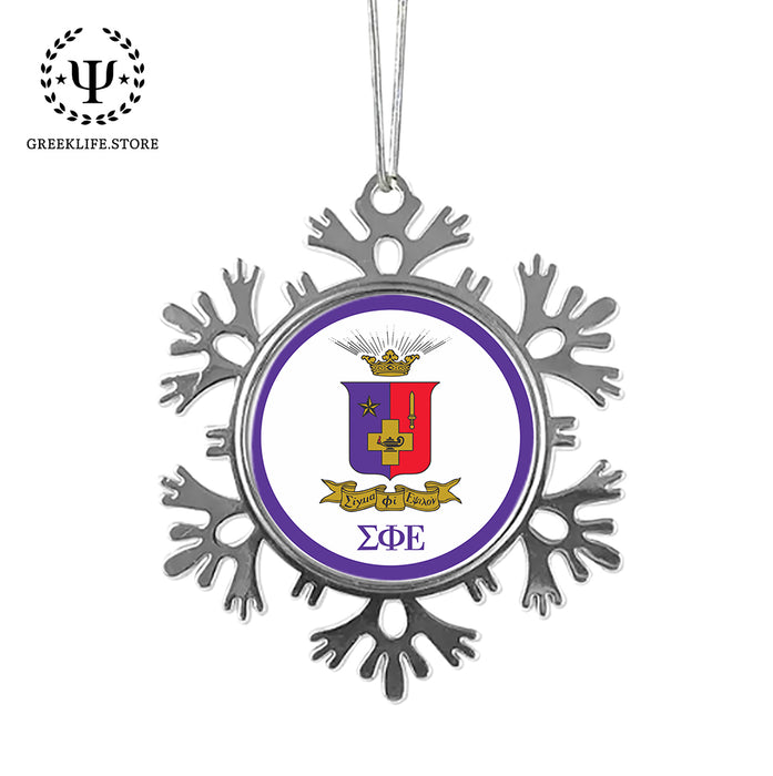 Sigma Phi Epsilon Christmas Ornament - Snowflake Metal