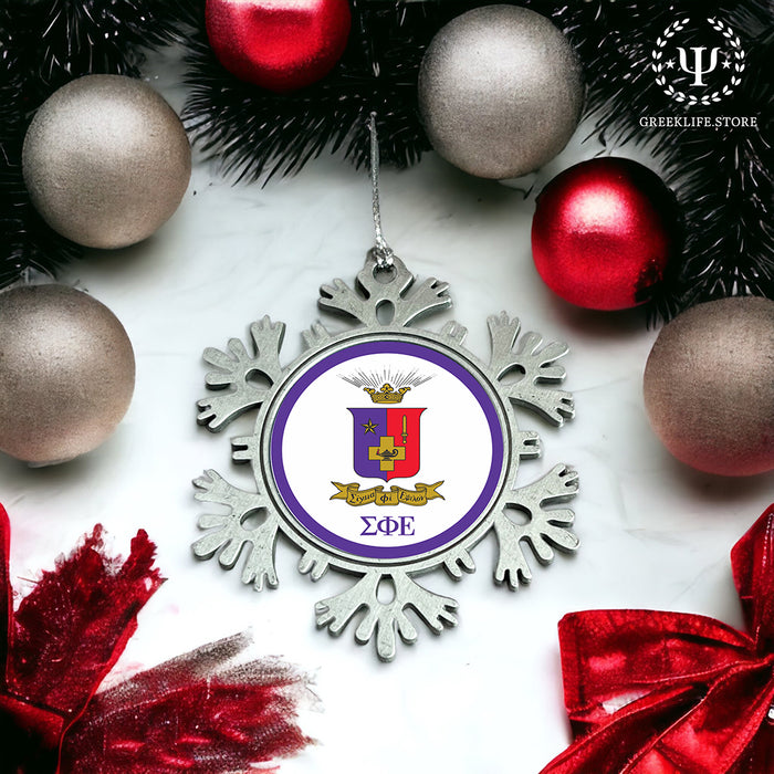 Sigma Phi Epsilon Christmas Ornament - Snowflake Metal