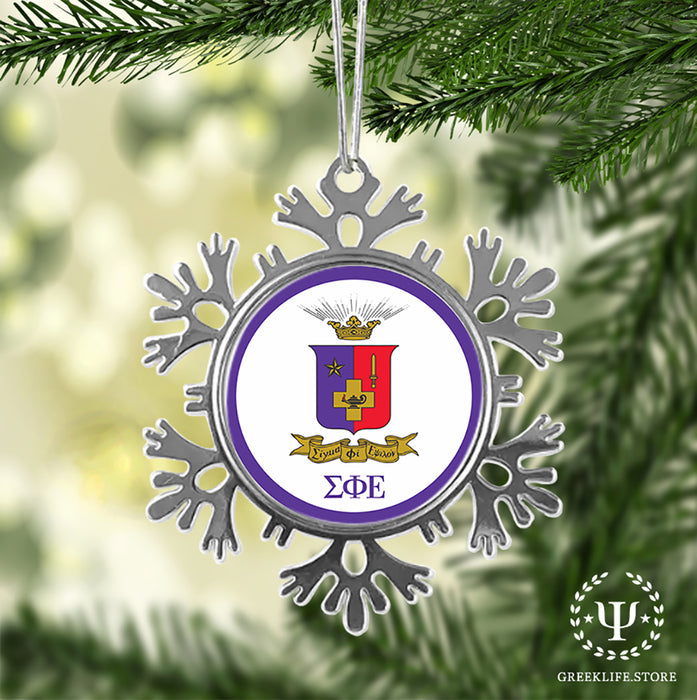 Sigma Phi Epsilon Christmas Ornament - Snowflake Metal