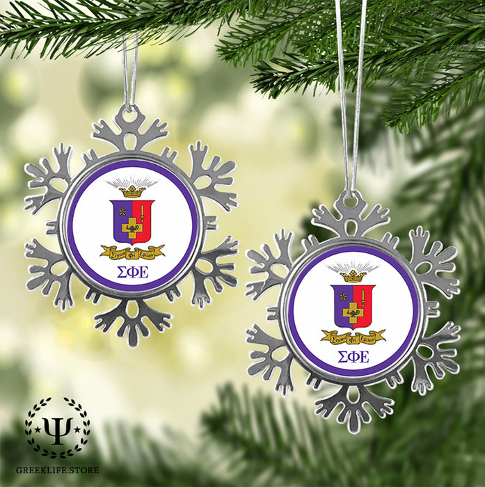 Sigma Phi Epsilon Christmas Ornament - Snowflake Metal